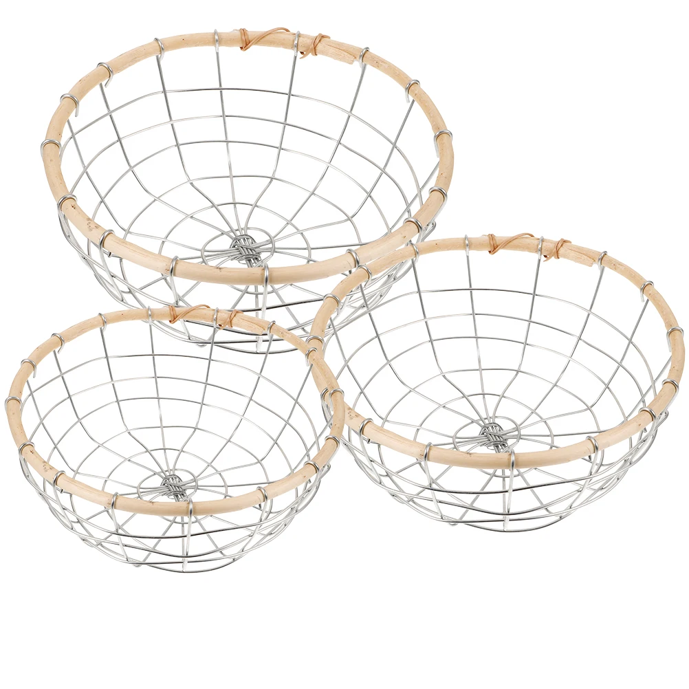 3pcs Iron Wire Fruit Baskets Hollow Design Large Capacity Storage Kitchen Home Metal Baskets Vegetable Reusable
3pcs Iron Wire Fruit Baskets Hollow Design Large Capacity Storage Kitchen Home Metal Baskets Vegetable Reusable