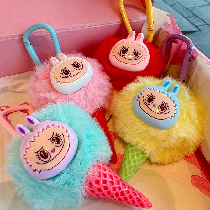 Labubu Cute cartoon bunny keychain with a fluffy ball for a purse a creative key ring for a fun girl's heart-shaped ice cream
Labubu Cute cartoon bunny keychain with a fluffy ball for a purse a creative key ring for a fun girl's heart-shaped ice cream
