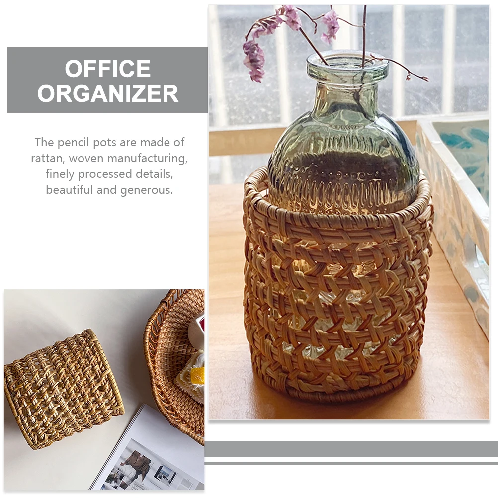 Woven Storage Box Rattan Pen Holder Desk Organizer Basket 8x8cm Handmade Craft Small Trash Can Multi-function Container
Woven Storage Box Rattan Pen Holder Desk Organizer Basket 8x8cm Handmade Craft Small Trash Can Multi-function Container
