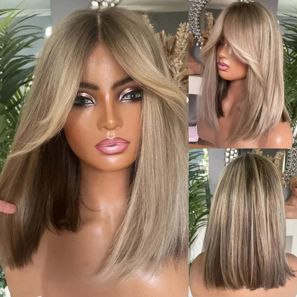 Women's Wig Ombre Chestnut Brown Fringe Bob Wig Natural Straight Synthetic Lace Top Wig Elastic Glueless Daily Cospaly Use
Women's Wig Ombre Chestnut Brown Fringe Bob Wig Natural Straight Synthetic Lace Top Wig Elastic Glueless Daily Cospaly Use