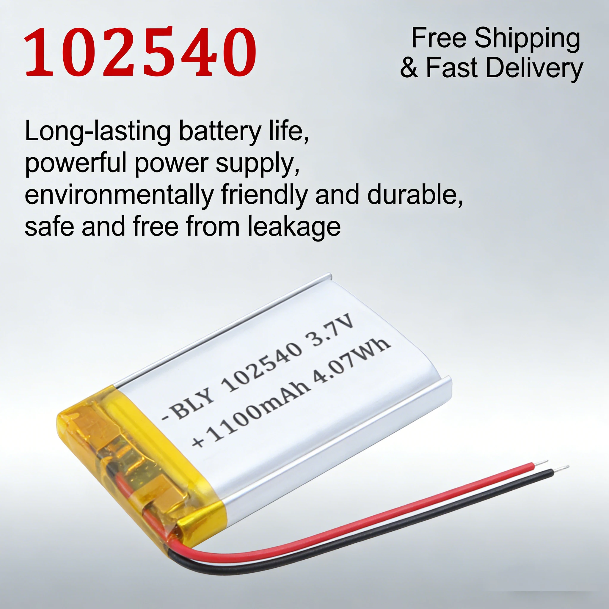 3.7V 1100mAh 102540 LiPo Battery Real Capacity Lithium Polymer Cell for Power Bank GPS Bluetooth Speaker Dash Cam
3.7V 1100mAh 102540 LiPo Battery Real Capacity Lithium Polymer Cell for Power Bank GPS Bluetooth Speaker Dash Cam