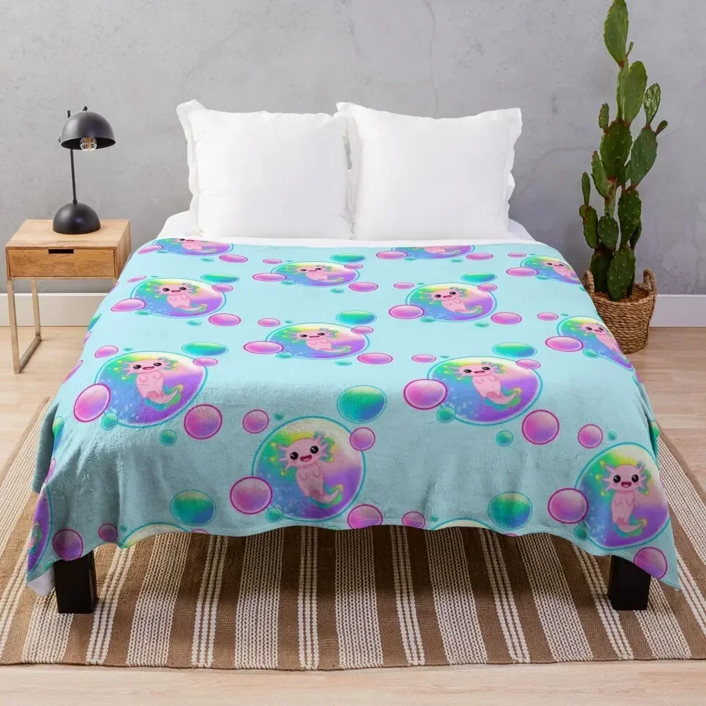 Kawaii Axolotl with Bubbles Throw Blanket Stain Resistant Cozy Warm Blanket
Kawaii Axolotl with Bubbles Throw Blanket Stain Resistant Cozy Warm Blanket