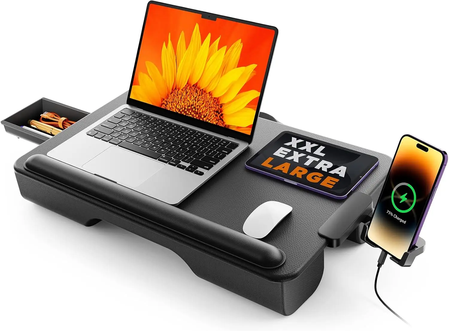 Portable Laptop Desk for Bed, Fits Up to 17" Laptops, Lightweight with Storage Drawer and Cushion
Portable Laptop Desk for Bed, Fits Up to 17" Laptops, Lightweight with Storage Drawer and Cushion