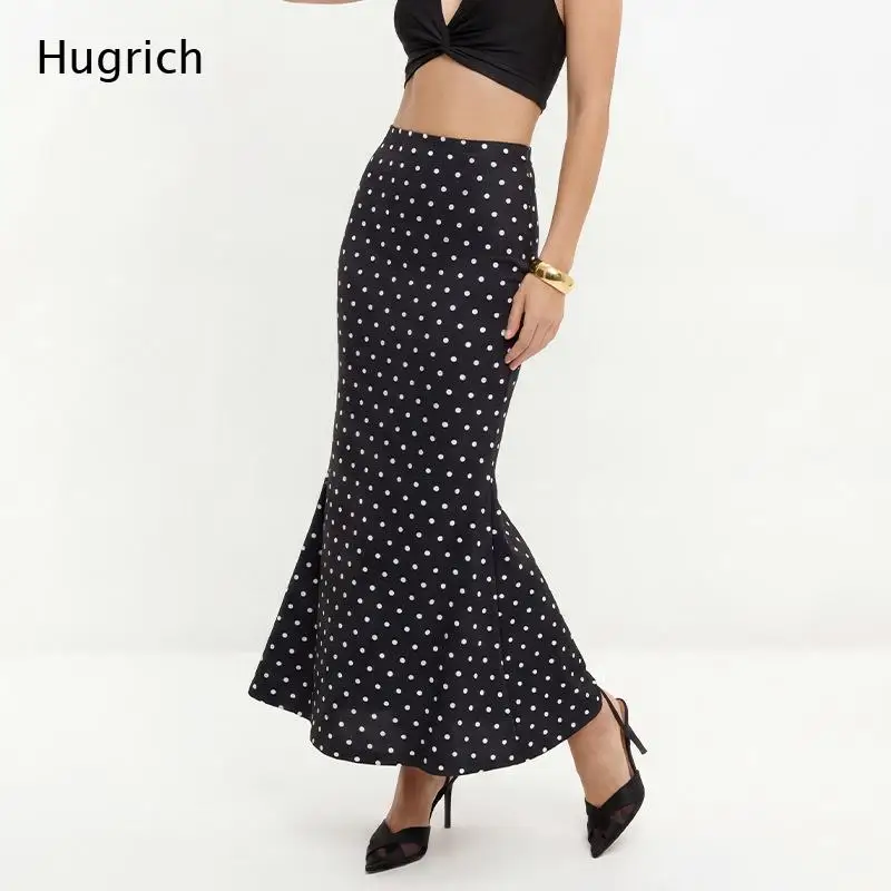 Black White Dot Print Midi Mermaid Skirt High Rise Pencil Style Flounce Hem Stretch Casual Skirt
Black White Dot Print Midi Mermaid Skirt High Rise Pencil Style Flounce Hem Stretch Casual Skirt