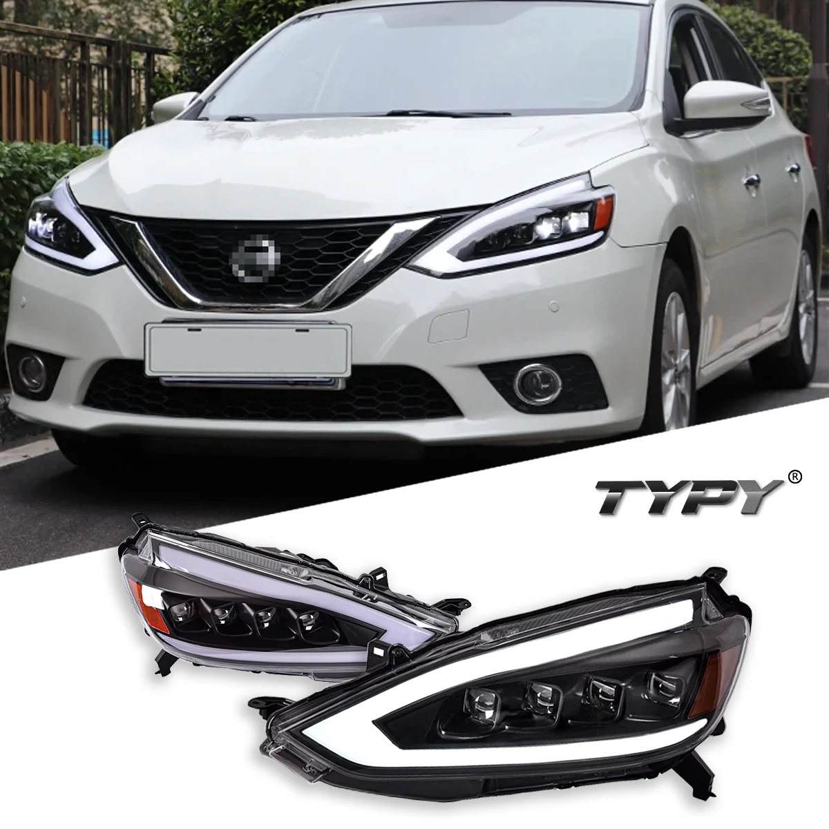 TYPY Car For Nissan Sylphy Headlight 2016-2022 Upgrade Modified to New DRL Dynamic Turn Signal LED Headlight Auto Accessories 
TYPY Car For Nissan Sylphy Headlight 2016-2022 Upgrade Modified to New DRL Dynamic Turn Signal LED Headlight Auto Accessories