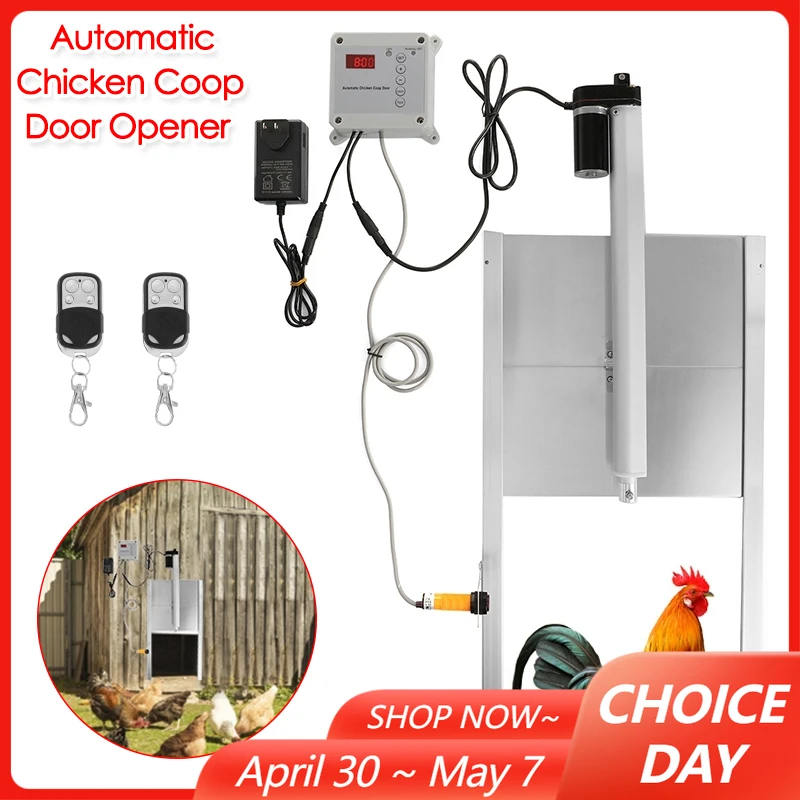 Automatic Duck Goose Chicken Coop Door Opener Light Sensor Induction Infrared Auto Door Opener Controller with Push Rod Timer
Automatic Duck Goose Chicken Coop Door Opener Light Sensor Induction Infrared Auto Door Opener Controller with Push Rod Timer