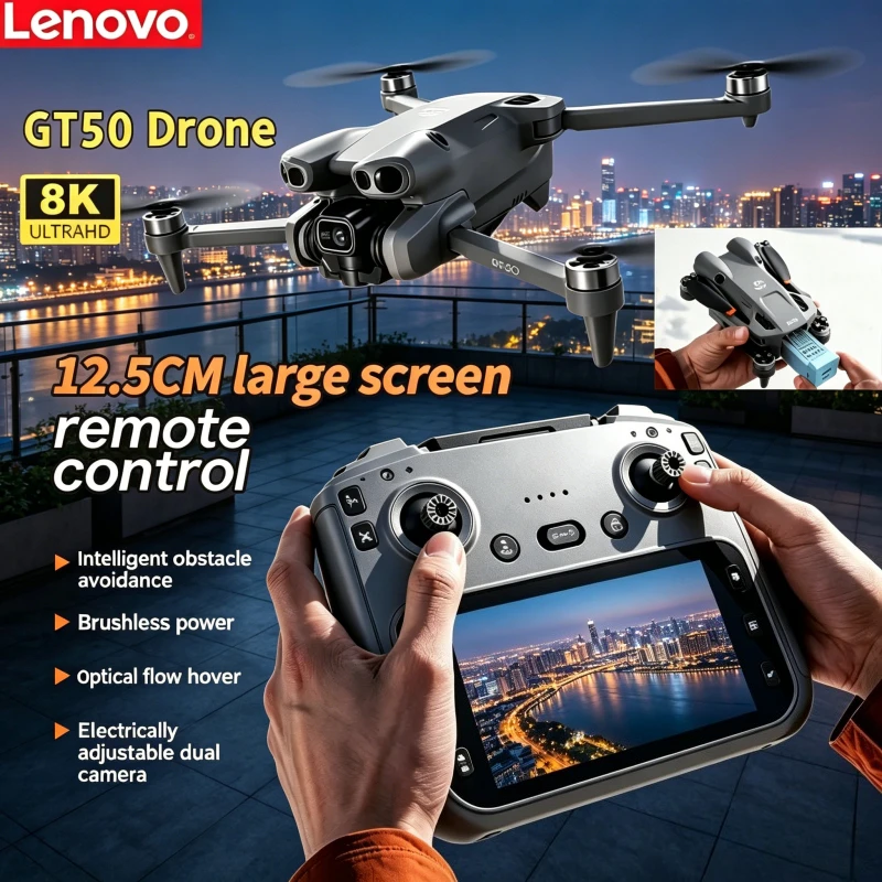 Lenovo GT50 Brushless Motor 8K Professional WIFI Aerial Photography Drone 360° Obstacle avoidance Foldable Quadcopter Dron Toys
Lenovo GT50 Brushless Motor 8K Professional WIFI Aerial Photography Drone 360° Obstacle avoidance Foldable Quadcopter Dron Toys