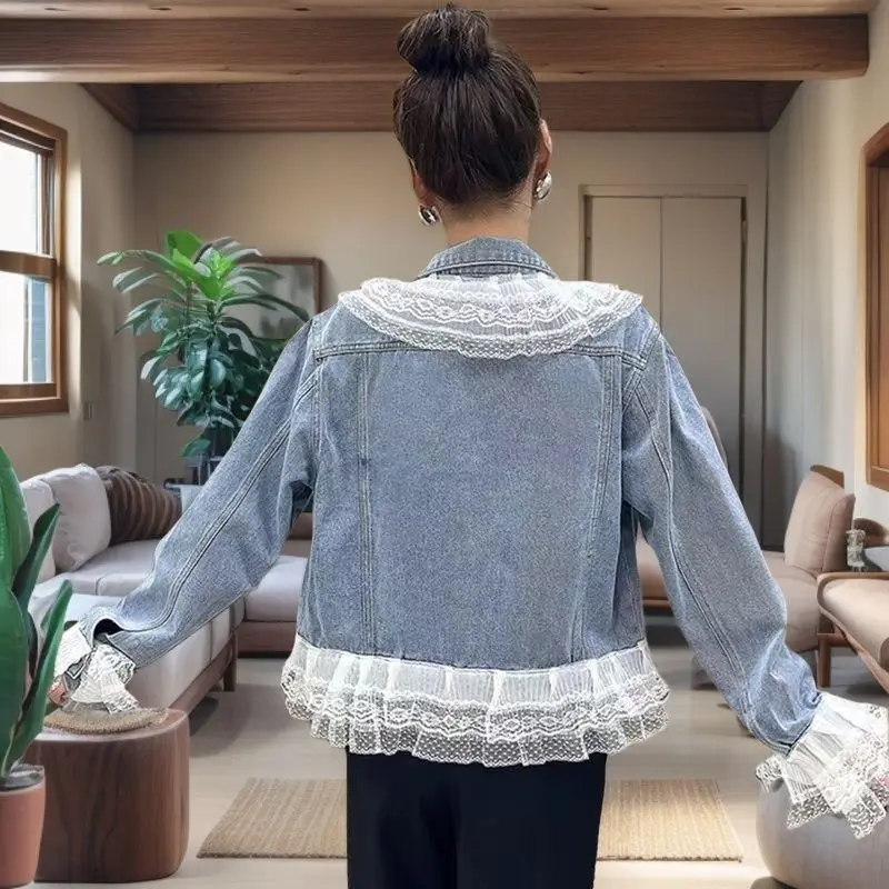 Fried Street Denim Coat Women's Outerwear 2025 Spring Autumn New Fashion Design Lace Stitching Loose Jeans Jacket Tops
Fried Street Denim Coat Women's Outerwear 2025 Spring Autumn New Fashion Design Lace Stitching Loose Jeans Jacket Tops