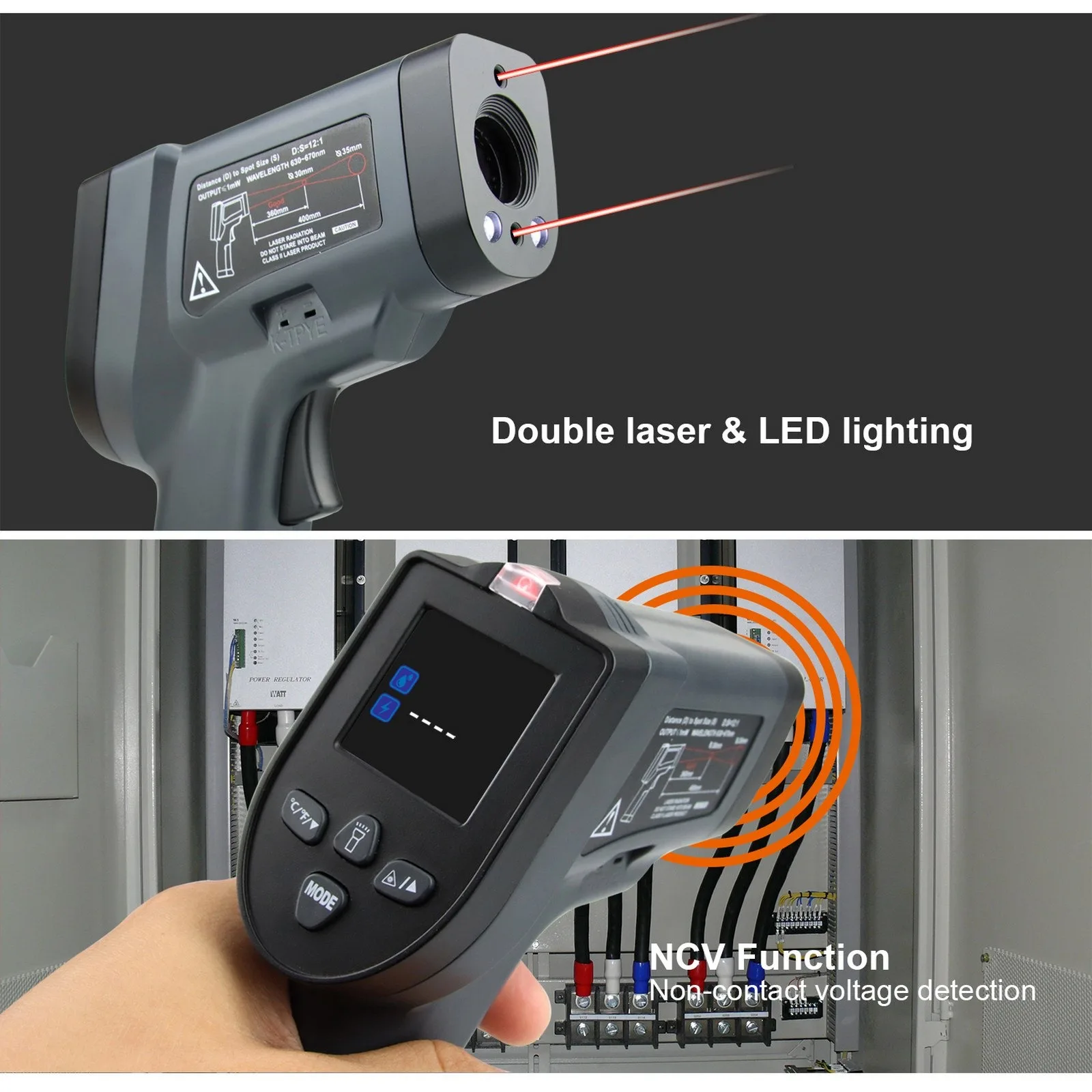 LCD Digital Display Infrared Thermometer Non-Contact Laser Termometer Temperature Meter Gun Pyrometer Temperature Instruments
LCD Digital Display Infrared Thermometer Non-Contact Laser Termometer Temperature Meter Gun Pyrometer Temperature Instruments