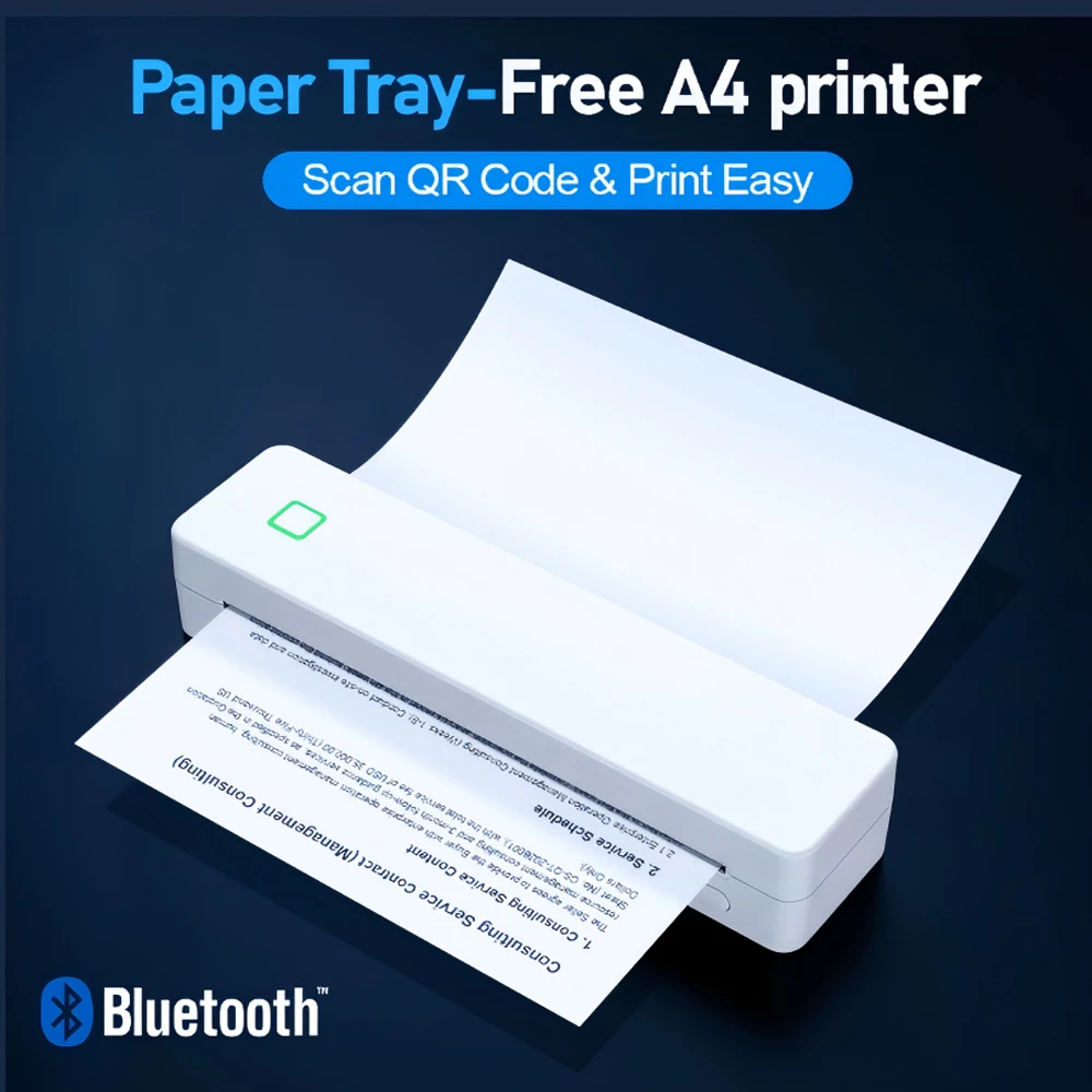 Портативный термопринтер формата A4 для офисного использования, поддерживающий системы Android/Mac/iOS/Windows, с Bluetooth-подключением к ноутбуку.
Портативный термопринтер формата A4 для офисного использования, поддерживающий системы Android/Mac/iOS/Windows, с Bluetooth-подключением к ноутбуку.