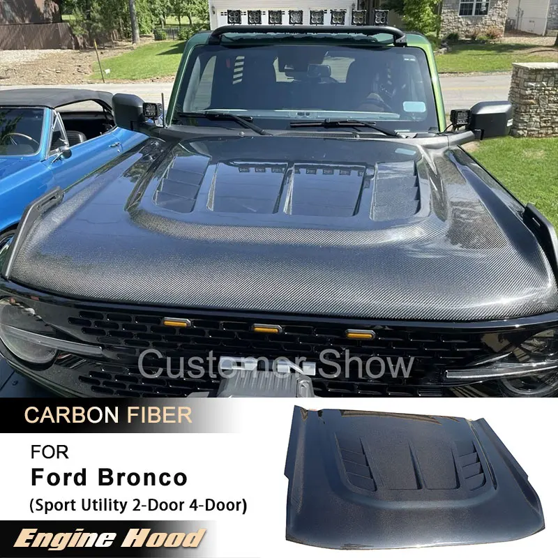 Car Front Engine Hood Cover for Ford Bronco Sport Utility 2-Door 4-Door 2021-2023 Engine Hood Bonnet Body Kit Carbon Fiber
Car Front Engine Hood Cover for Ford Bronco Sport Utility 2-Door 4-Door 2021-2023 Engine Hood Bonnet Body Kit Carbon Fiber