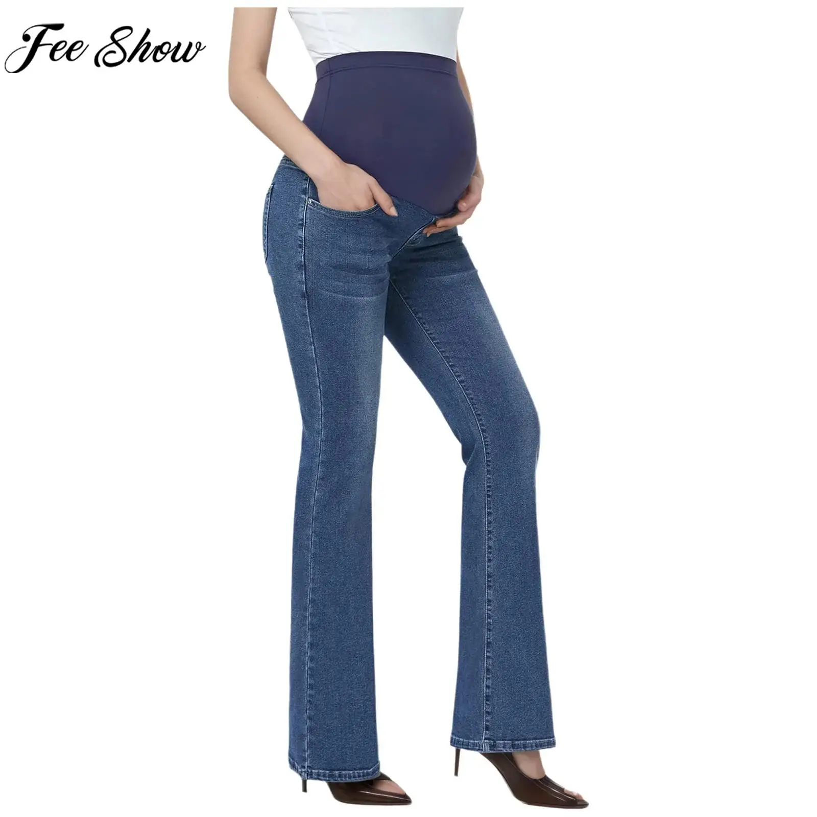 Модные повседневные расклешенные джинсы для беременных, джинсовые брюки с высокой талией и расклешенным низом для йоги, офисной работы, фотографии по магазинам
Модные повседневные расклешенные джинсы для беременных, джинсовые брюки с высокой талией и расклешенным низом для йоги, офисной работы, фотографии по магазинам