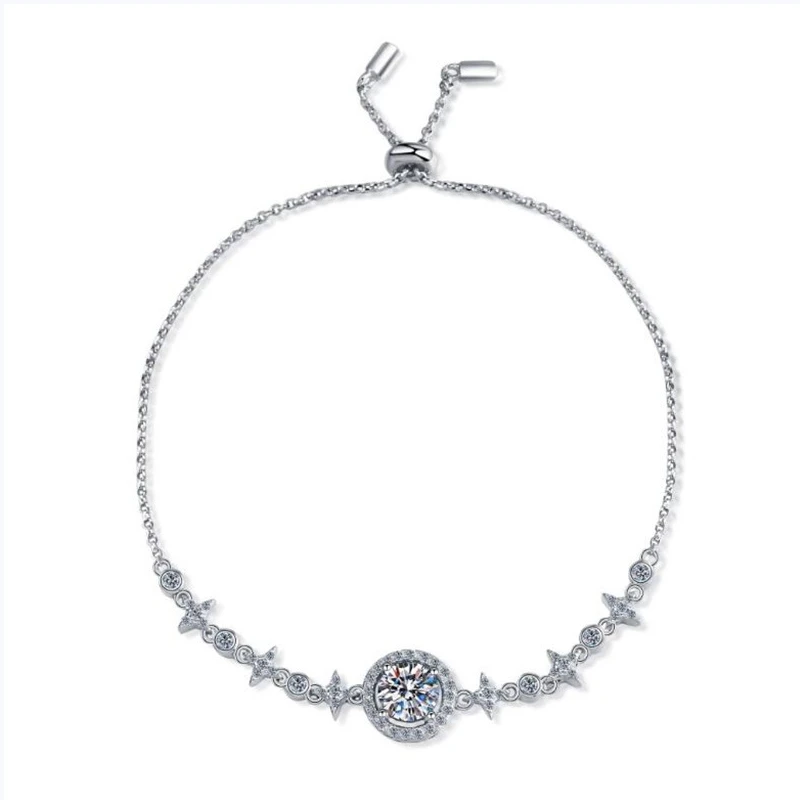 New moissanite bracelet for women with a niche design, made of pure silver and star silver, is a gift for your girlfriend
New moissanite bracelet for women with a niche design, made of pure silver and star silver, is a gift for your girlfriend