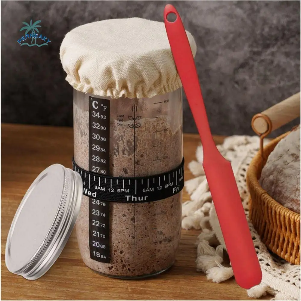 Reusable Sourdough Starter Jar Kit Heat Resistant with Lid&cover Sourdough Bread Starter Container with Scale Thermometer
Reusable Sourdough Starter Jar Kit Heat Resistant with Lid&cover Sourdough Bread Starter Container with Scale Thermometer
