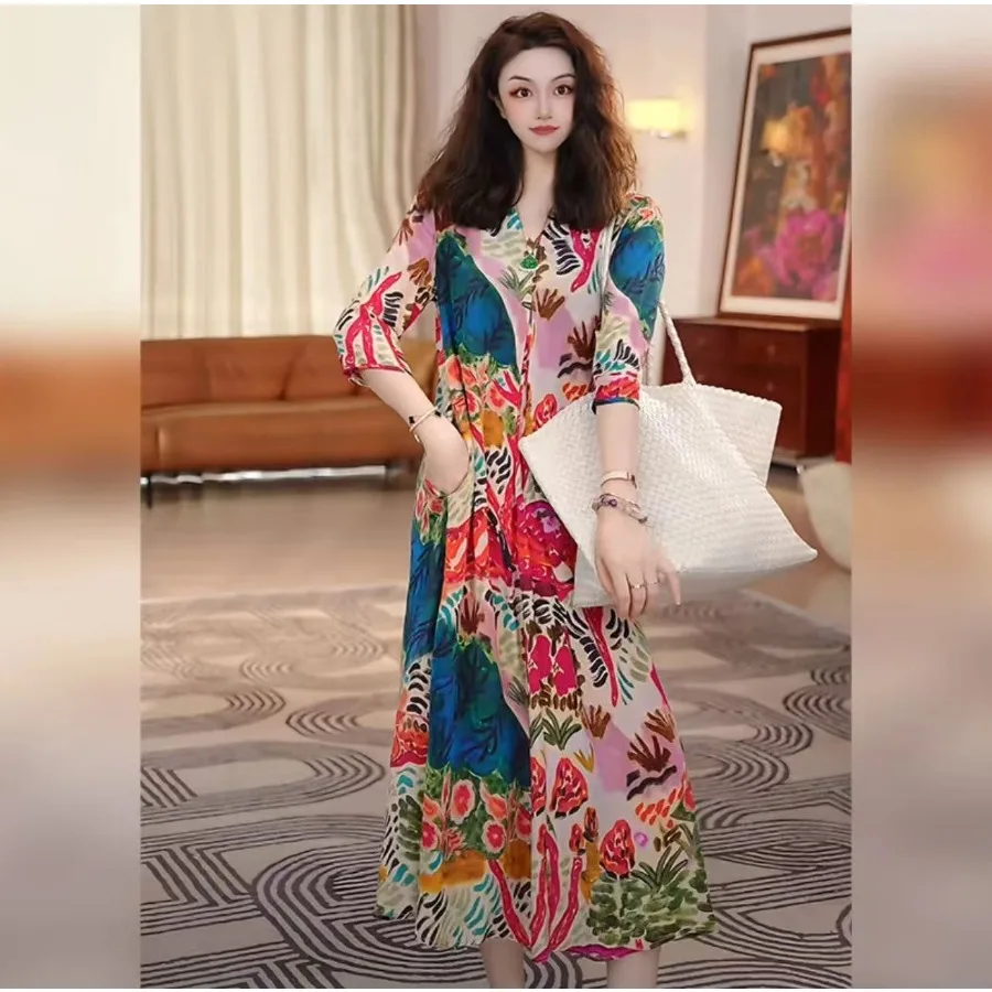【New style】Nwy8369 fashionable retro printed dress for women's summer new style elegant and all-matching commuting long dress
【New style】Nwy8369 fashionable retro printed dress for women's summer new style elegant and all-matching commuting long dress