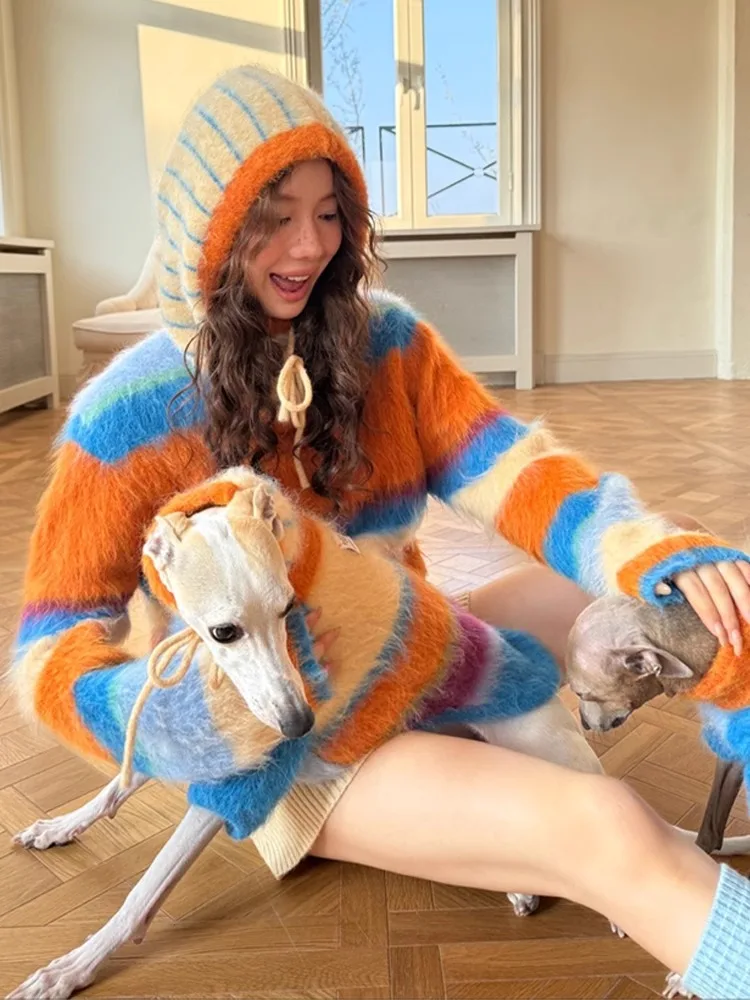 Atmosphere Rainbow Contrasting Striped Knitted Sweater For Women In Autumn And Winter, Unique And Beautiful Fashion Top
Atmosphere Rainbow Contrasting Striped Knitted Sweater For Women In Autumn And Winter, Unique And Beautiful Fashion Top