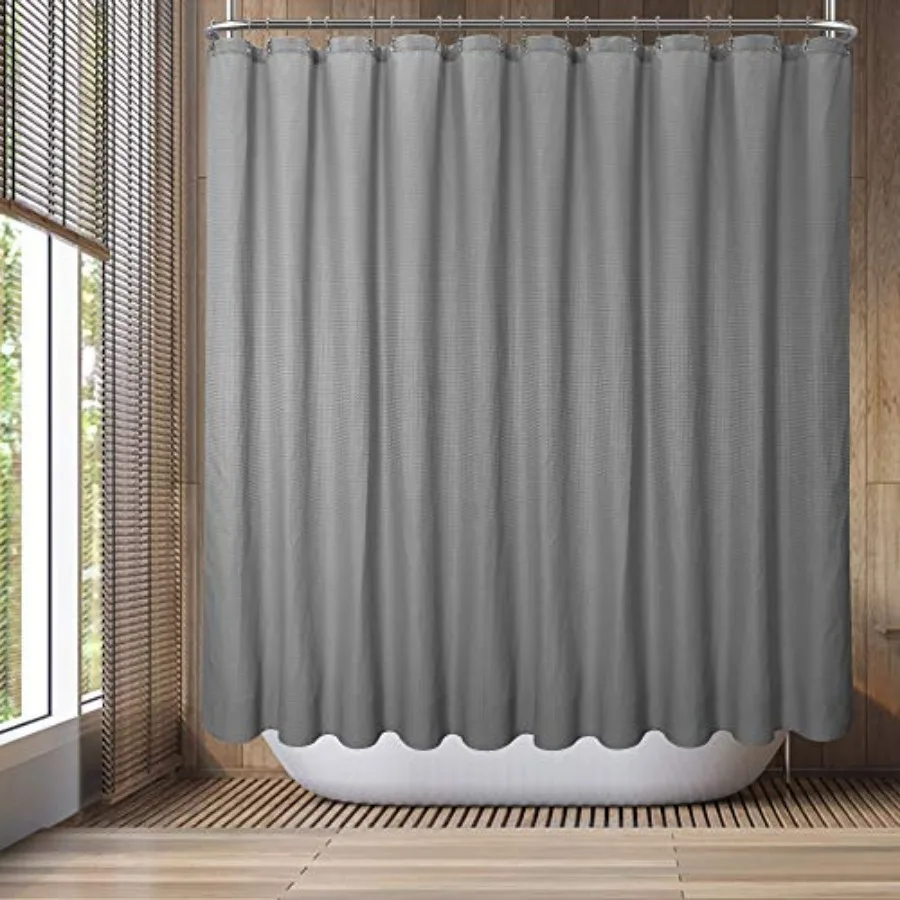 Waffle Weave Clawfoot Tub Shower Curtain 180 x 70 Inch Wrap Around - Heavyweight Fabric to Stop Blowing, Washable, Water Repell
Waffle Weave Clawfoot Tub Shower Curtain 180 x 70 Inch Wrap Around - Heavyweight Fabric to Stop Blowing, Washable, Water Repell