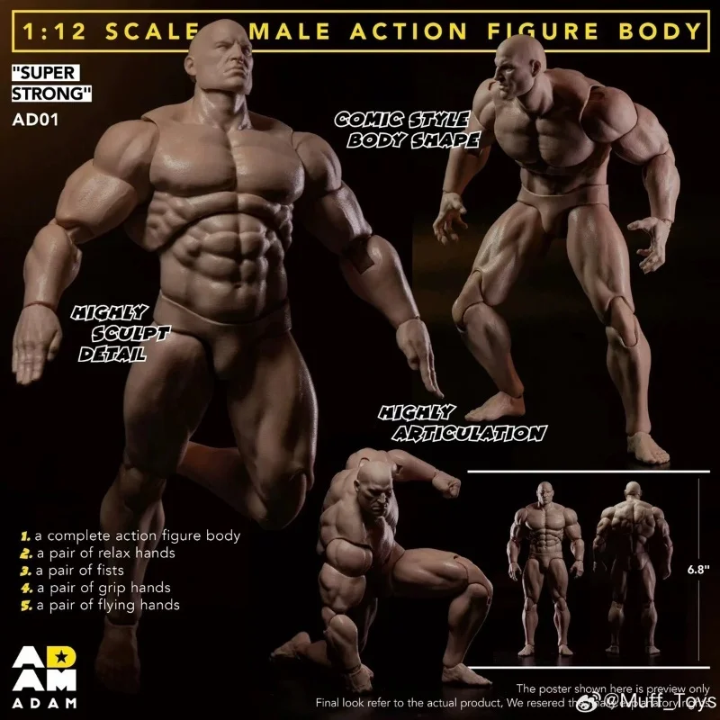 In Stock Muff Adam 1/12 Scale Ad01 Hyper Articulated Comic Style Muscular Male Body Action Figure Collection Decoration Model
In Stock Muff Adam 1/12 Scale Ad01 Hyper Articulated Comic Style Muscular Male Body Action Figure Collection Decoration Model