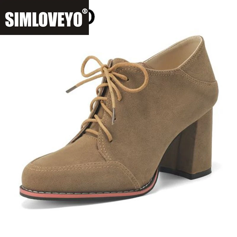 SIMLOVEYO Брендовые офисные женские туфли-лодочки с круглым носком на блочном каблуке 8 см, шнуровка из флока, замша, большие размеры 42 43, модная женская повседневная обувь, весна
SIMLOVEYO Брендовые офисные женские туфли-лодочки с круглым носком на блочном каблуке 8 см, шнуровка из флока, замша, большие размеры 42 43, модная женская повседневная обувь, весна