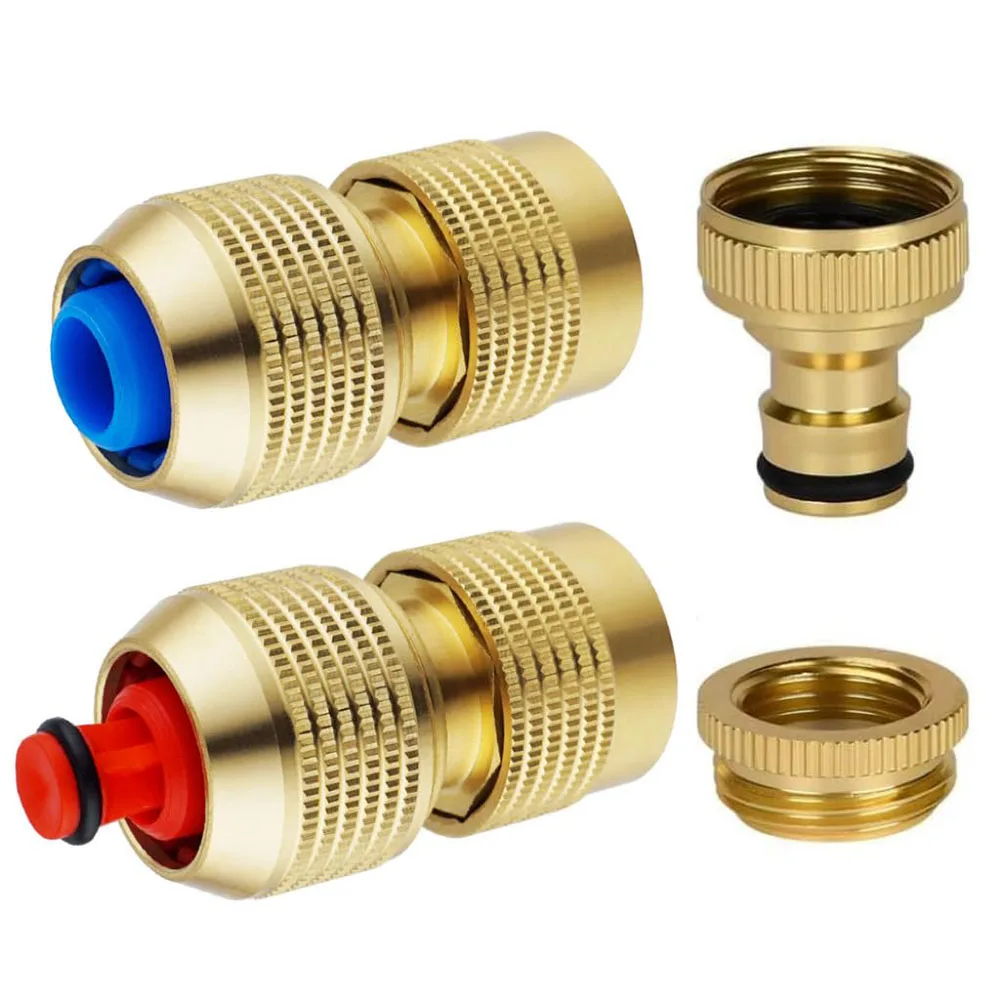 Set Of 4 Brass Garden Hose Quick Connectors Easy Tool-Connection Precision Engineering Leak-Design
Set Of 4 Brass Garden Hose Quick Connectors Easy Tool-Connection Precision Engineering Leak-Design