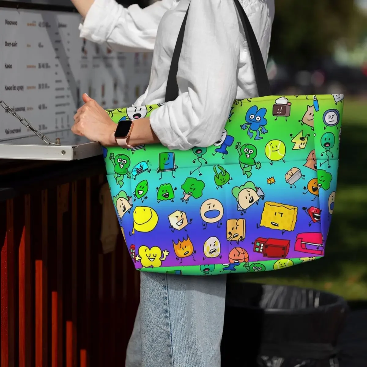 BFDI All Characters (Rainbow) Beach Tote Bag Sport Gym Yoga Duffle Large Tote Bag Women Travel Bag Fitness bag
BFDI All Characters (Rainbow) Beach Tote Bag Sport Gym Yoga Duffle Large Tote Bag Women Travel Bag Fitness bag