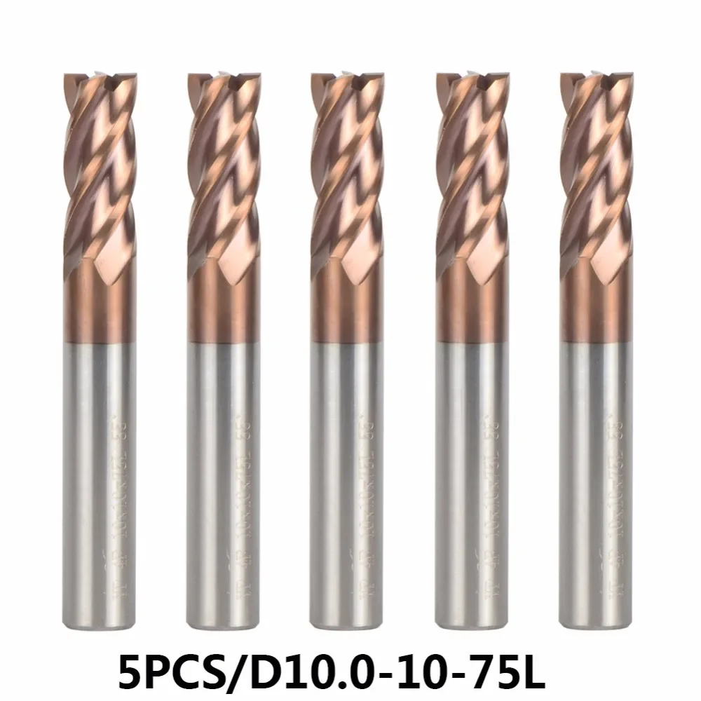 5PC/D10-10-75 Carbide End Mill Diameter 10mm 4-blade Router Bit Set End Mills Tungsten Steel Milling Cutter HRC 55 CNC Tools
5PC/D10-10-75 Carbide End Mill Diameter 10mm 4-blade Router Bit Set End Mills Tungsten Steel Milling Cutter HRC 55 CNC Tools