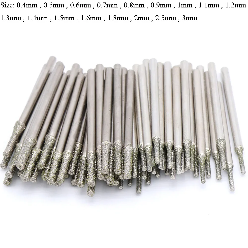 10/20PCS 0.4-3mm Diamond Coated Tipped Drill Jewellery Glass Bit for Tile Pack of 5/10/20
10/20PCS 0.4-3mm Diamond Coated Tipped Drill Jewellery Glass Bit for Tile Pack of 5/10/20