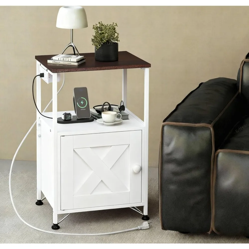 Farmhouse Nightstand with Charging Station, Bedside Table with USB Ports and AC Outlets, Rustic Farmhouse End Table
Farmhouse Nightstand with Charging Station, Bedside Table with USB Ports and AC Outlets, Rustic Farmhouse End Table