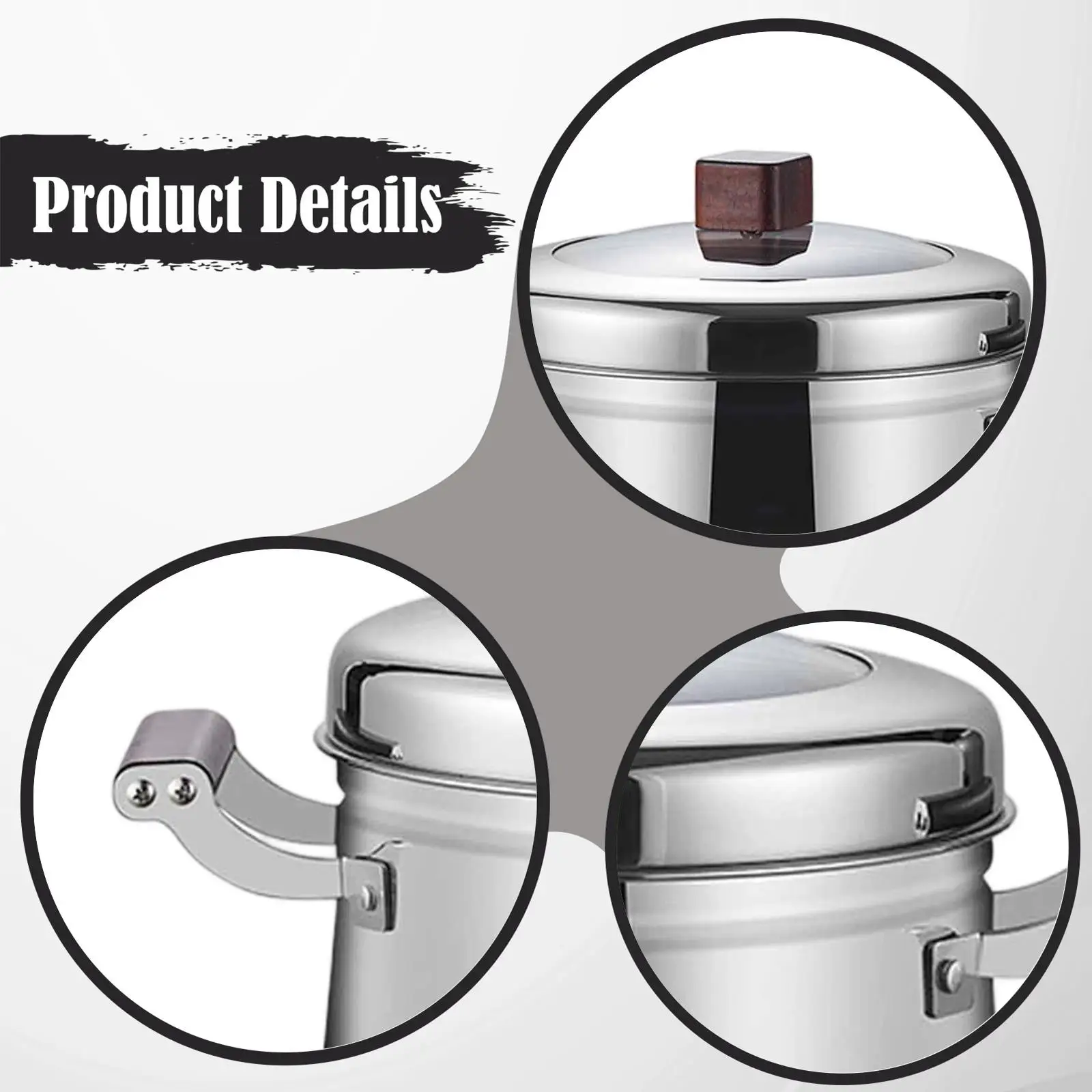 Premium 304 Stainless Steel Steaming Pot Easy Clean Multi Use Cookware with Handle for Kitchen Vegetable Soup Rice
Premium 304 Stainless Steel Steaming Pot Easy Clean Multi Use Cookware with Handle for Kitchen Vegetable Soup Rice