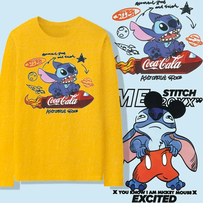 Disney Stitch Cartoon Printed T-shirt Men Long Sleeve Pure Cotton Stitch Co-branded Clothes Autumn Children's T-shirt
Disney Stitch Cartoon Printed T-shirt Men Long Sleeve Pure Cotton Stitch Co-branded Clothes Autumn Children's T-shirt