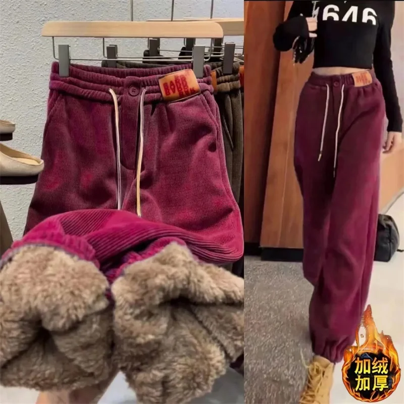 Thick Flannel Sweatpants Women Autumn Winter 2024 New Lamb Fleece Warm Pants Loose leg Binding Plush Thick Women's Pants
Thick Flannel Sweatpants Women Autumn Winter 2024 New Lamb Fleece Warm Pants Loose leg Binding Plush Thick Women's Pants