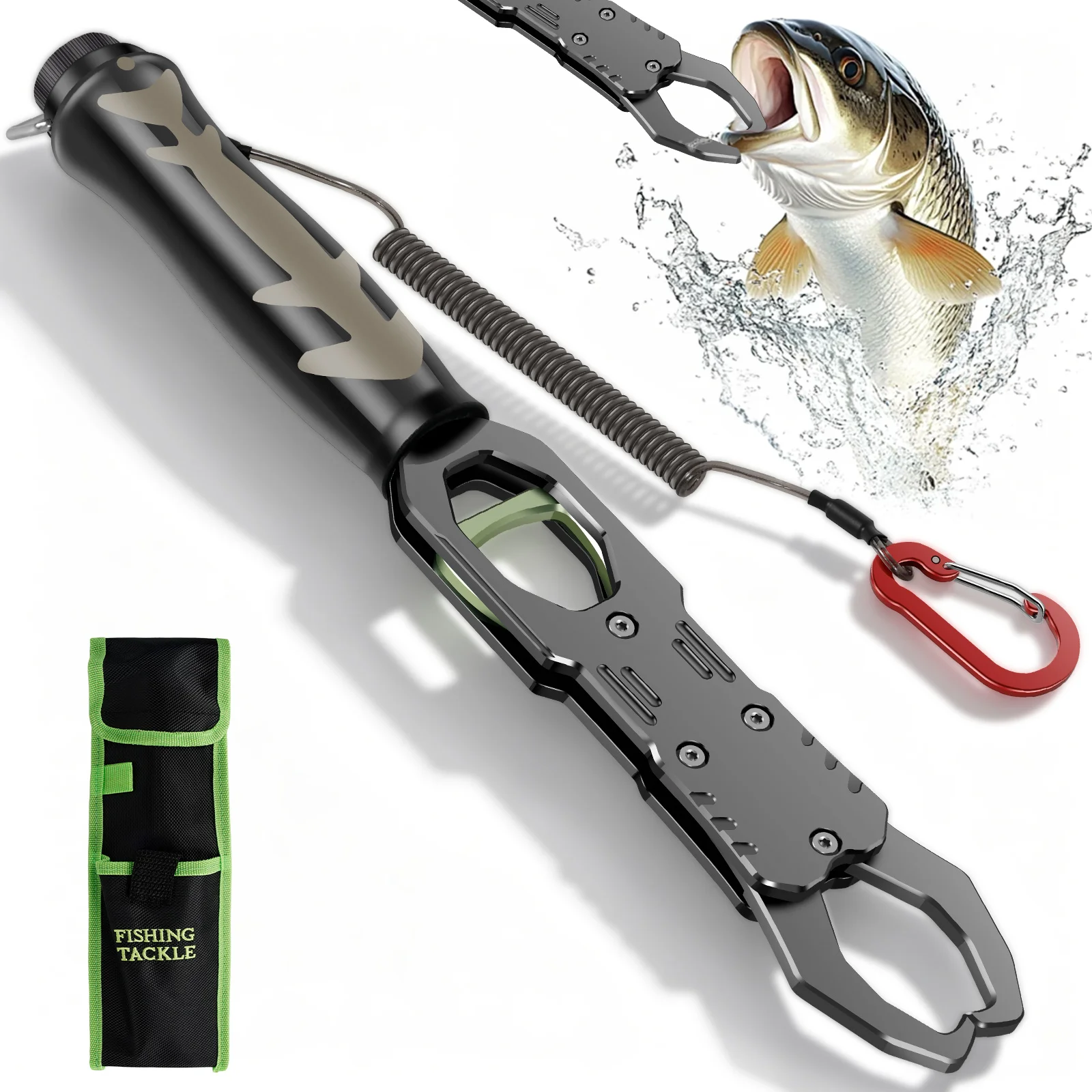 Fish Lip Gripper Rust Resistant Aluminum Alloy Fish Lip Gripper with Storage Bag and Retractable Lanyard Fishing Scale Grippers
Fish Lip Gripper Rust Resistant Aluminum Alloy Fish Lip Gripper with Storage Bag and Retractable Lanyard Fishing Scale Grippers