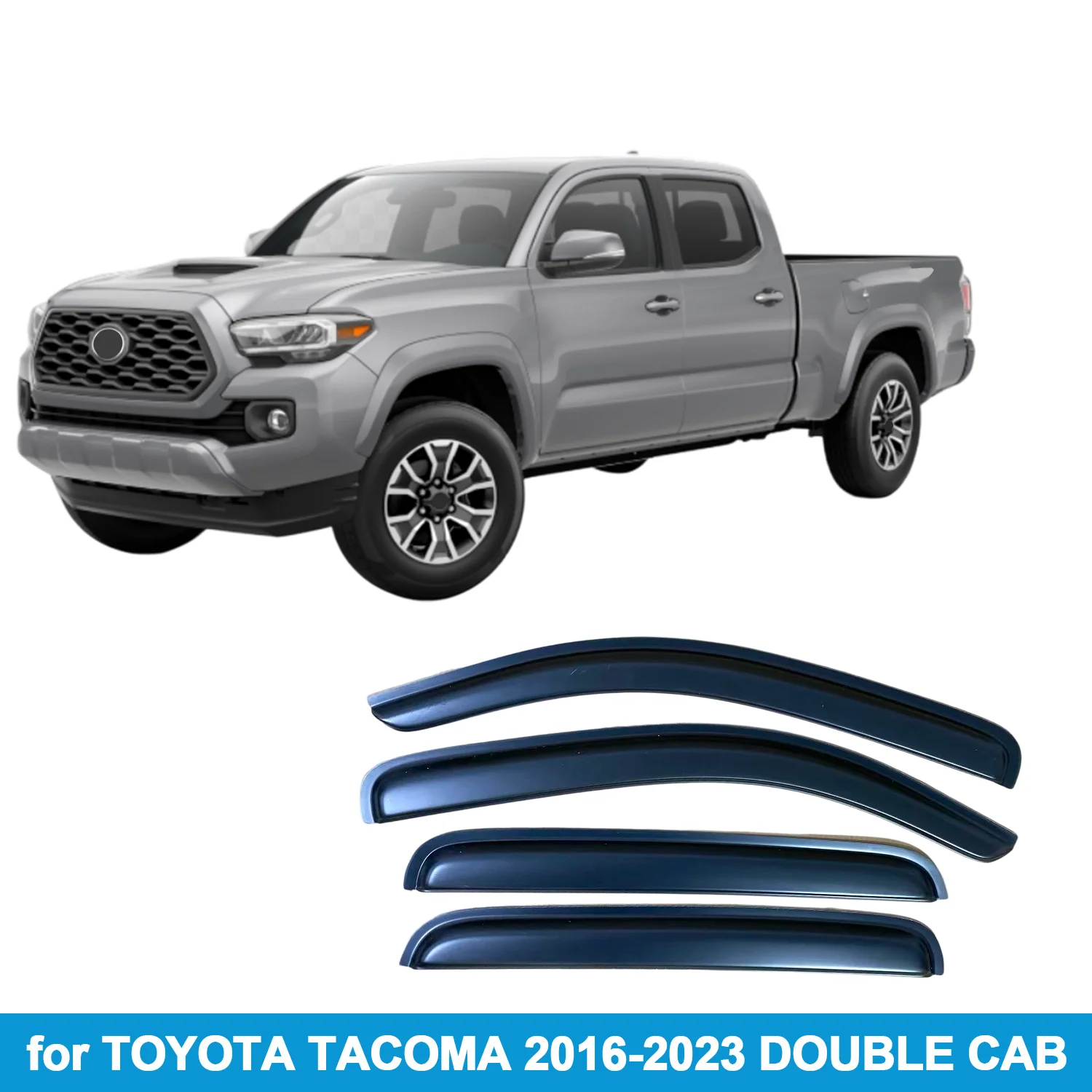 Window Visor for TOYOTA TACOMA 2016-2023 DOUBLE CAB Rain Guard Side Vent Deflector Weathershield Outside-Mount Tape On
Window Visor for TOYOTA TACOMA 2016-2023 DOUBLE CAB Rain Guard Side Vent Deflector Weathershield Outside-Mount Tape On