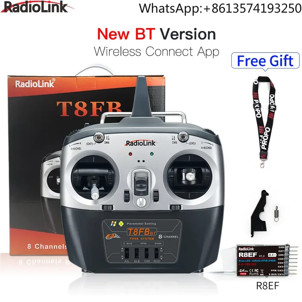 Radiolink T8FB 2.4ghz 8 Channels RC Radio Transmitter and Receiver R8EF Dual Stick Remote Controller for Airplane Boat Car Robot