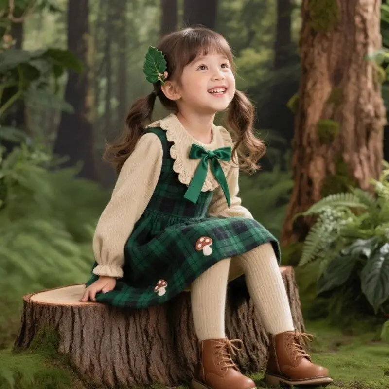 Autumn/Winter Girls Plaid Dress New Cute and Sweet Knitted Princess Dress for Children and Baby 
Autumn/Winter Girls Plaid Dress New Cute and Sweet Knitted Princess Dress for Children and Baby