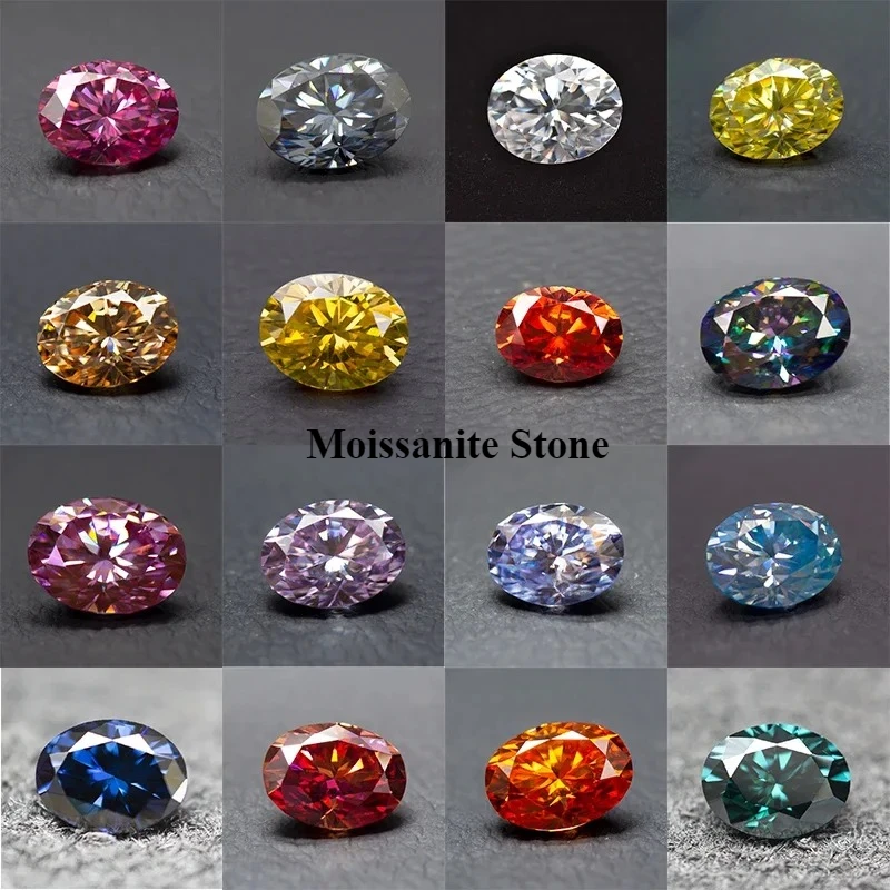 Moissanite Stone Colored Oval Cut Gemstone Lab Grown Synthetic Diamond Advanced Jewelry Making Materials With Certificate
Moissanite Stone Colored Oval Cut Gemstone Lab Grown Synthetic Diamond Advanced Jewelry Making Materials With Certificate