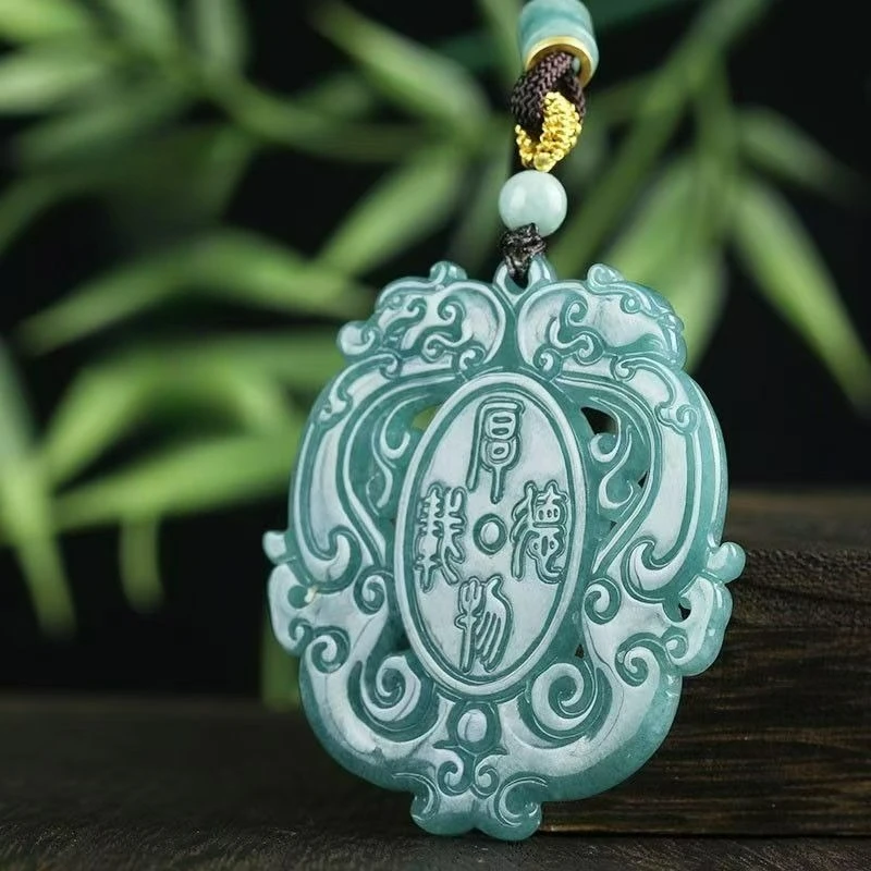 Natural Blue Water Antique Hollow Dragon and Phoenix Ice Jade Necklace Pendant Fashion High-end Men Women Ping An Amulet Gift
Natural Blue Water Antique Hollow Dragon and Phoenix Ice Jade Necklace Pendant Fashion High-end Men Women Ping An Amulet Gift