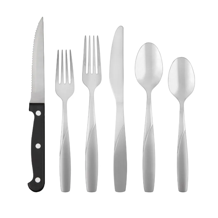 Cambridge Saunter Sand 36-Piece Flatware Set with Steak Knives Service for 6
Cambridge Saunter Sand 36-Piece Flatware Set with Steak Knives Service for 6