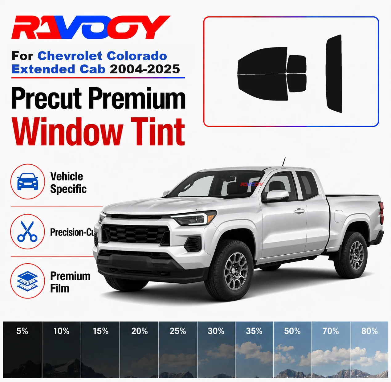 Premium Precut Window Tint Kit Front Rear Windows For Chevrolet Colorado Extended Cab 2004-2025 Complete Set Nano Ceramic Film
Premium Precut Window Tint Kit Front Rear Windows For Chevrolet Colorado Extended Cab 2004-2025 Complete Set Nano Ceramic Film