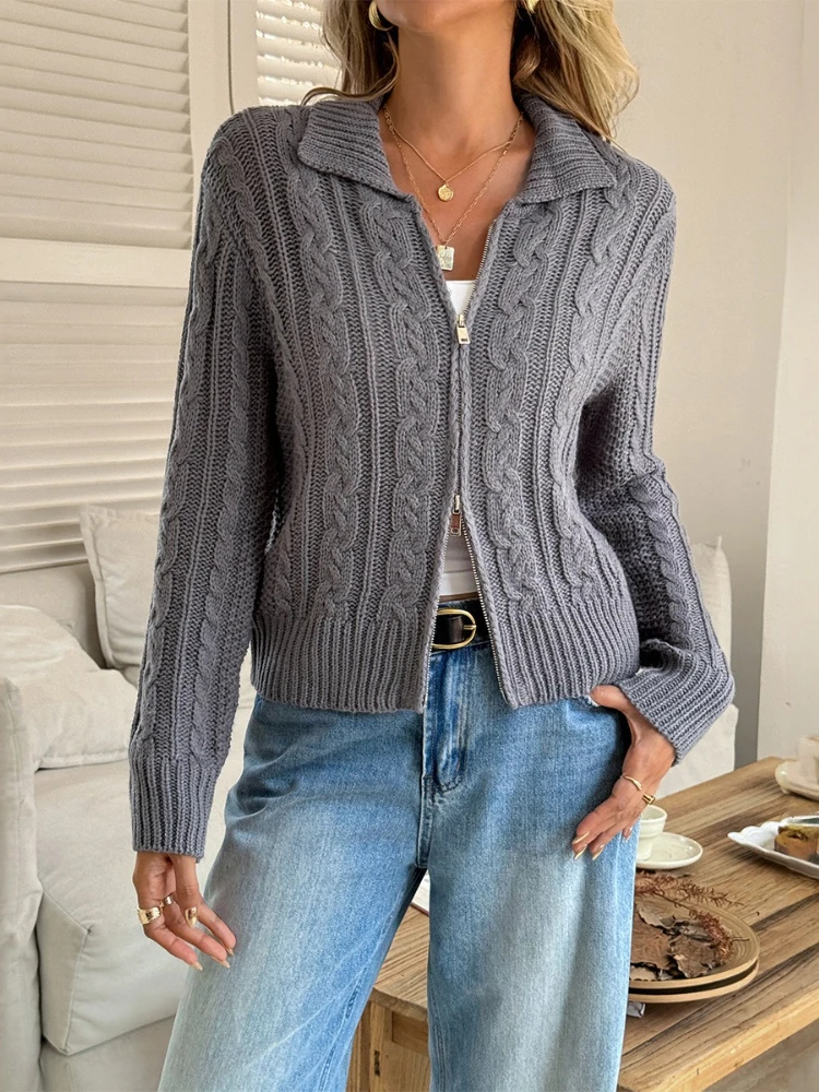 Zip-up Knitted Sweater Coat for Women 2025 Autumn/Winter
Zip-up Knitted Sweater Coat for Women 2025 Autumn/Winter