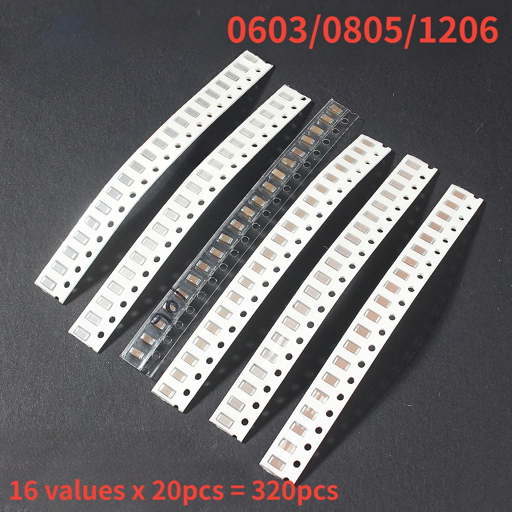 320PCS Capacitor SMD Capacitors Assorted Set 16 Values 0603 0805 1206 10pf~226M 102 103 104 105 106 474 475 for Electronics Kit
320PCS Capacitor SMD Capacitors Assorted Set 16 Values 0603 0805 1206 10pf~226M 102 103 104 105 106 474 475 for Electronics Kit