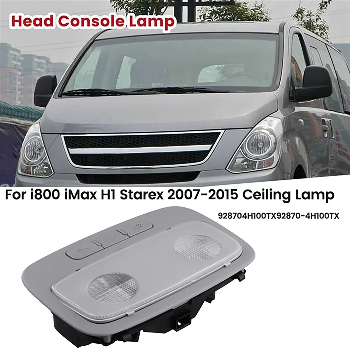 Roof Reading Lights ASSY Console Lamp for Hyundai I800 IMax H1 Starex 2007-2015 Ceiling Lamp 928704H100TX 92870-4H100TX
Roof Reading Lights ASSY Console Lamp for Hyundai I800 IMax H1 Starex 2007-2015 Ceiling Lamp 928704H100TX 92870-4H100TX