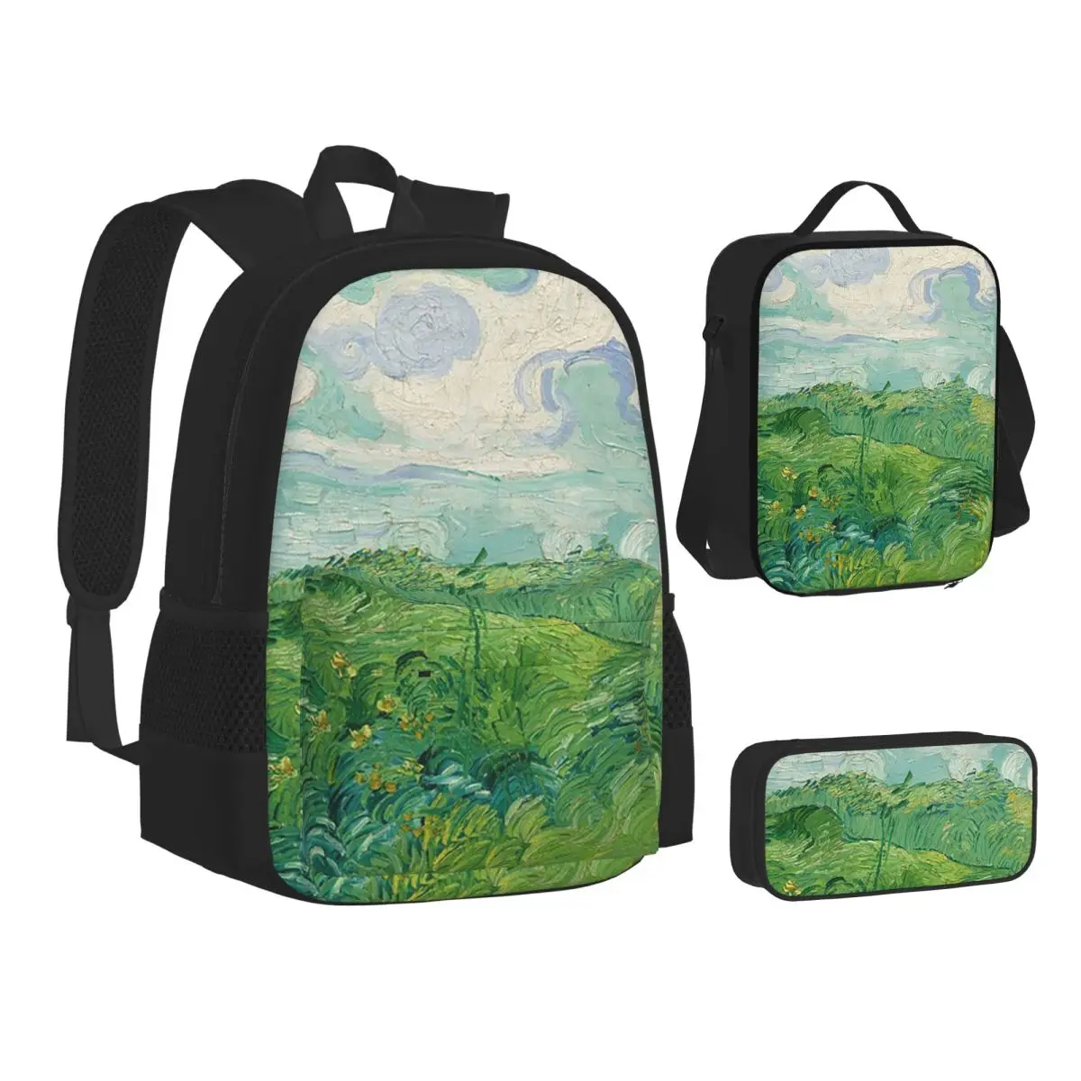 Green Wheat Fields, Auvers, Vincent Van Gogh Backpacks Bookbag School Bags Children Rucksack Lunch Bag Pen Bag Three-Piece Set
Green Wheat Fields, Auvers, Vincent Van Gogh Backpacks Bookbag School Bags Children Rucksack Lunch Bag Pen Bag Three-Piece Set