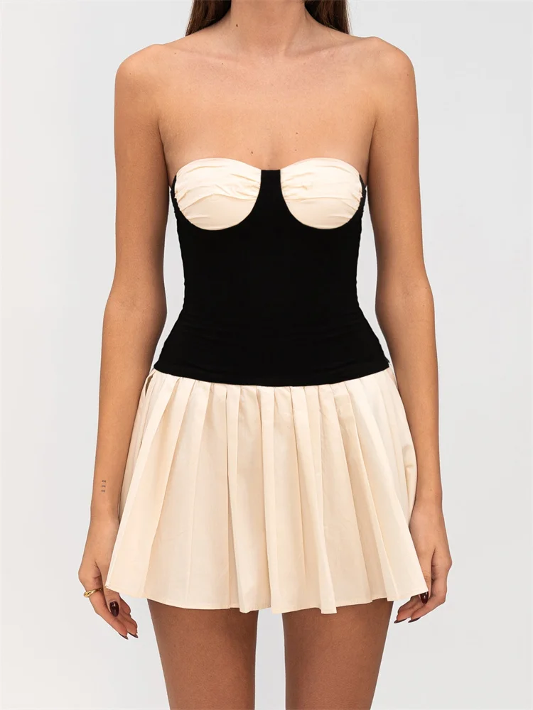 Tossy Ruffled Contrast Bandeau Mini Dress Female Slim Patchwork Sleeveless Backless Sexy Summer 2025 Bodycon Dress Women's New
Tossy Ruffled Contrast Bandeau Mini Dress Female Slim Patchwork Sleeveless Backless Sexy Summer 2025 Bodycon Dress Women's New