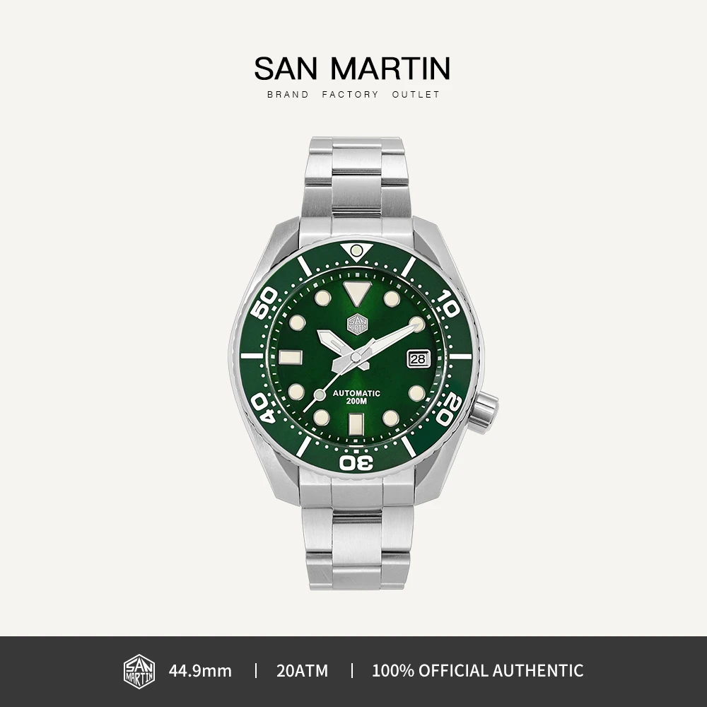 San Martin Diver Men Watch MM200 NH35 Dial Stainless Steel Automatic Mechanical Watches BGW-9 Luminous 20Bar Waterproof SN0079
San Martin Diver Men Watch MM200 NH35 Dial Stainless Steel Automatic Mechanical Watches BGW-9 Luminous 20Bar Waterproof SN0079