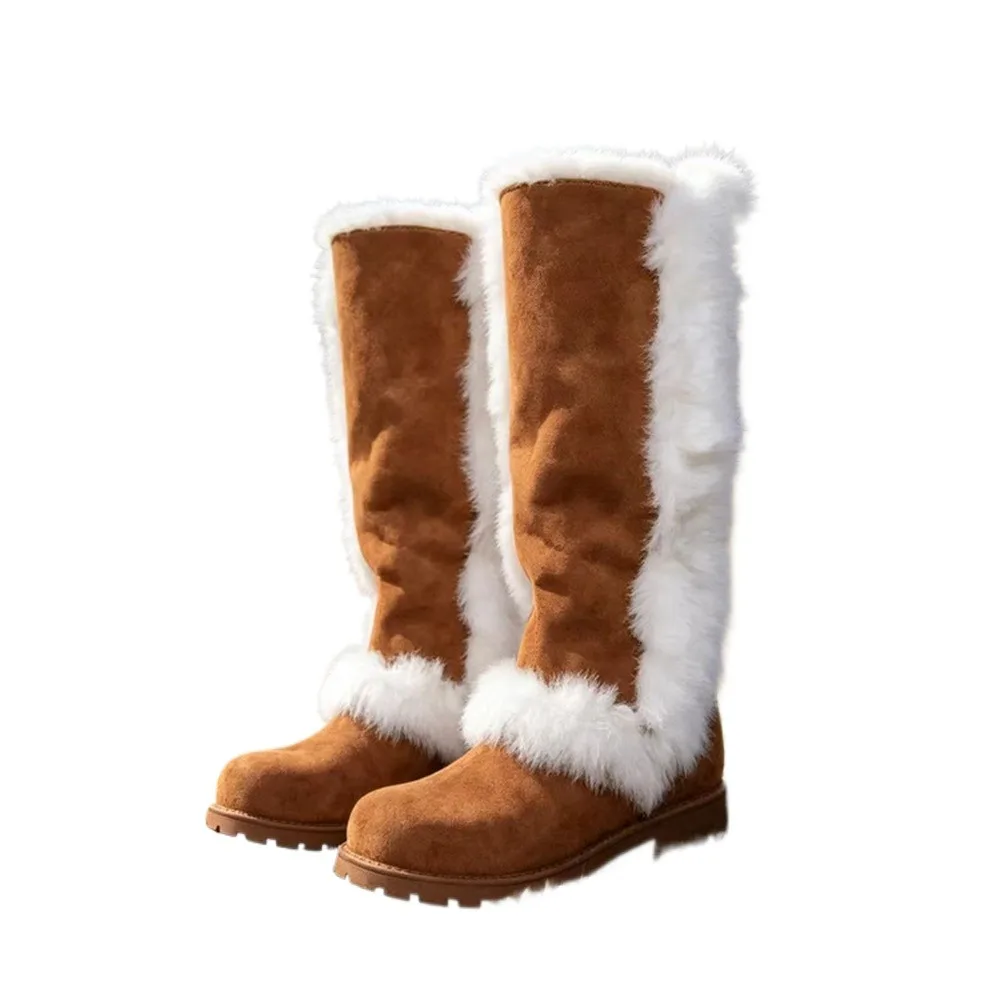 Women's Faux Fur Trim Knee High Snow Boots Non Slip Flat Heel Winter Warm Long Boots Big Size 35‑48 Casual Outdoor Shoes 2403-2
Women's Faux Fur Trim Knee High Snow Boots Non Slip Flat Heel Winter Warm Long Boots Big Size 35‑48 Casual Outdoor Shoes 2403-2