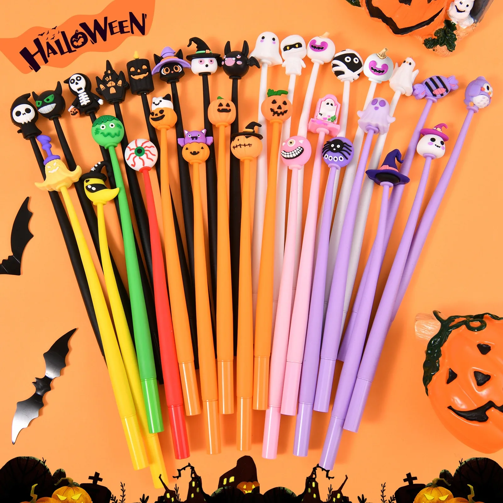 5Pcs Cartoon Halloween Neutral Gel Pen Cute Pumpkin Bat Ghost Shape for School Office Supplies, Student Stationery Gift
5Pcs Cartoon Halloween Neutral Gel Pen Cute Pumpkin Bat Ghost Shape for School Office Supplies, Student Stationery Gift