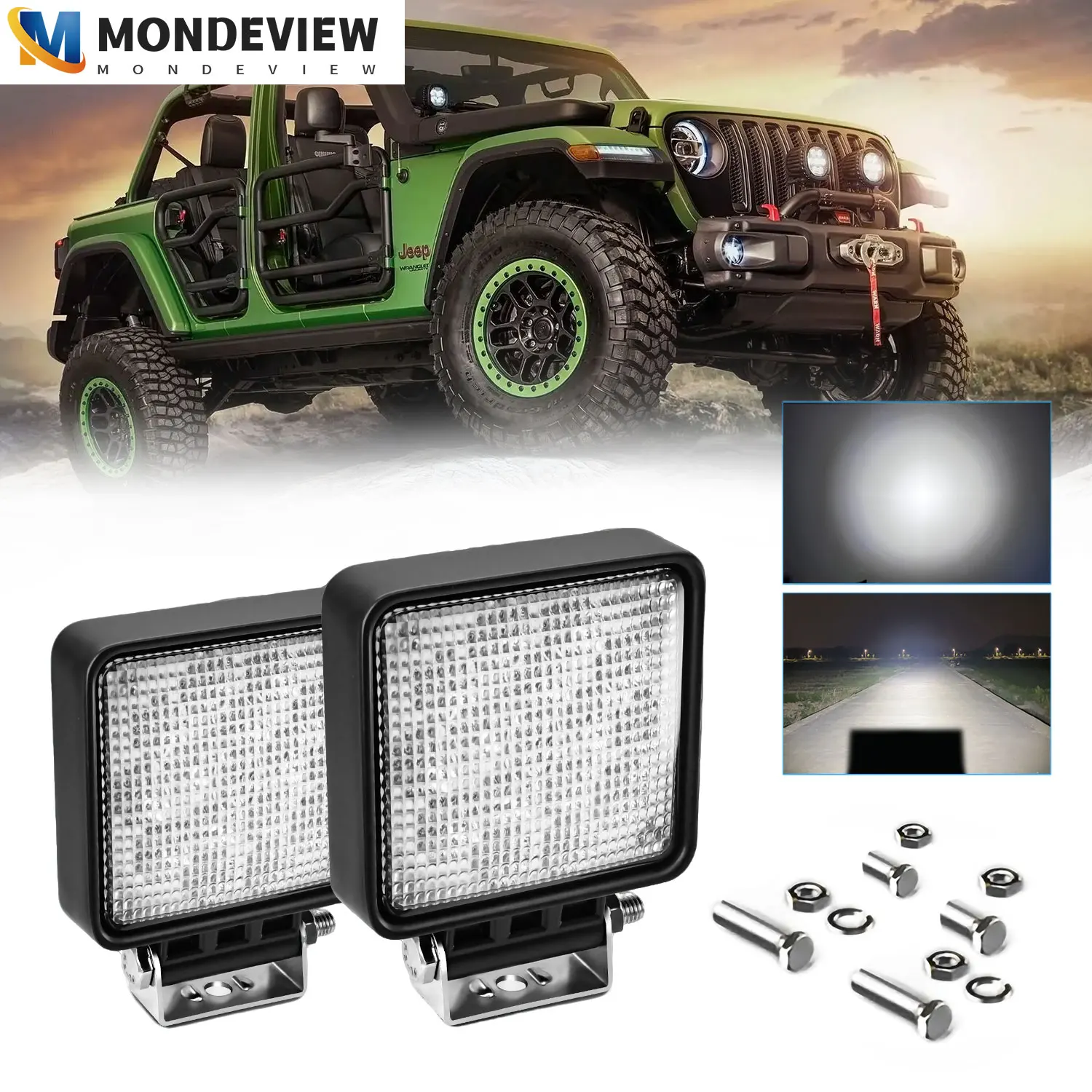 MONDEVIEW LED work light floodlight 6-inch heavy-duty equipment vehicle truck tractor cart boat ATV UTV 1600W 600000LM 9-30V
MONDEVIEW LED work light floodlight 6-inch heavy-duty equipment vehicle truck tractor cart boat ATV UTV 1600W 600000LM 9-30V
