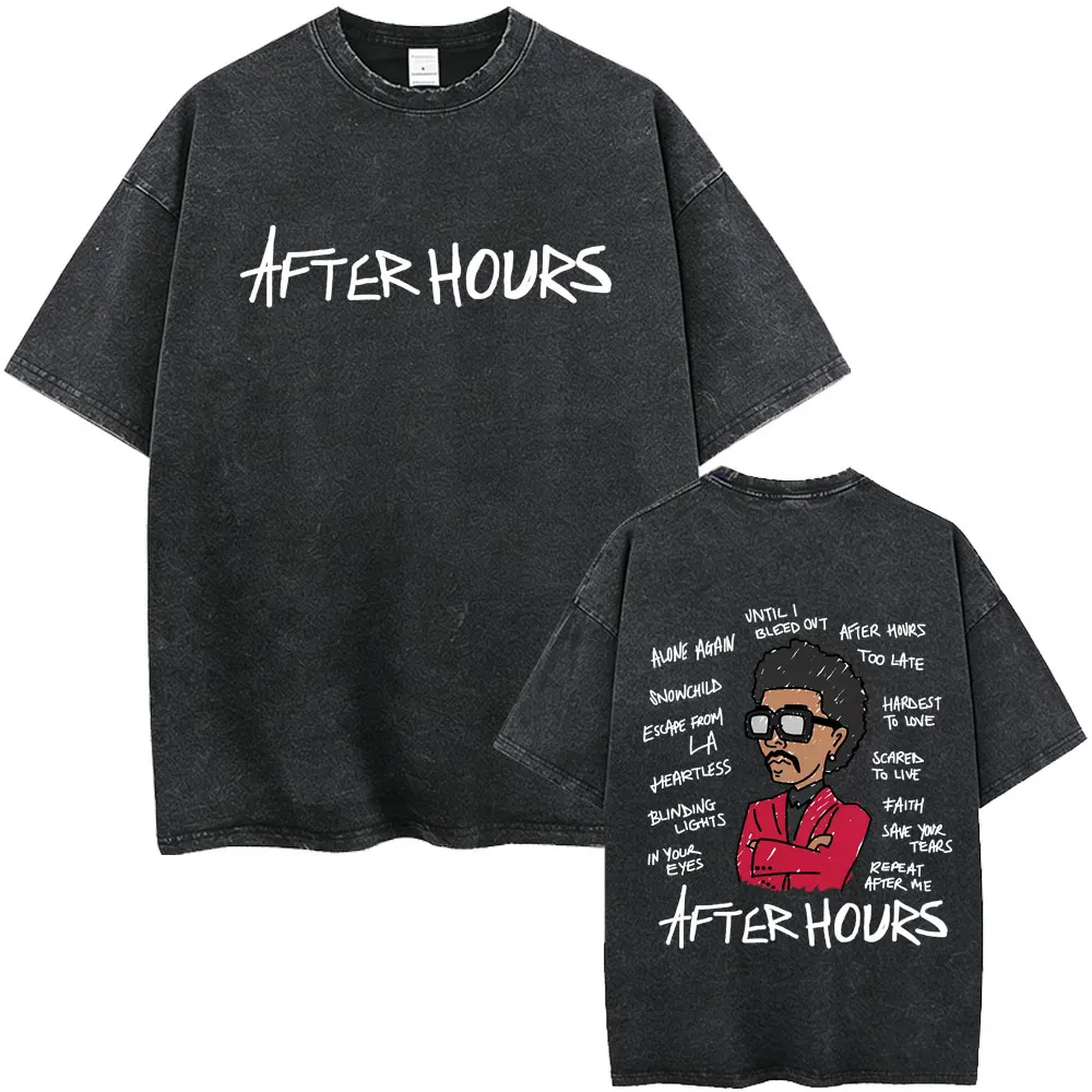 Washed Vintage Rapper The Weeknd After Hours Album Graphic T-shirt Men Women Hip Hop Fashion T-shirts Men's Oversized T Shirts
Washed Vintage Rapper The Weeknd After Hours Album Graphic T-shirt Men Women Hip Hop Fashion T-shirts Men's Oversized T Shirts