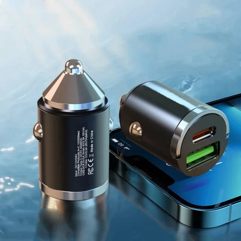 Metal Mini Compact PD30W Fast Car Charger Adapter Super Fast Charge Mobile Phone Charging Power Supply for All Models
Metal Mini Compact PD30W Fast Car Charger Adapter Super Fast Charge Mobile Phone Charging Power Supply for All Models